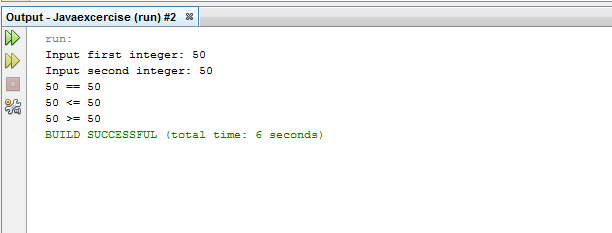 Write a Java program to compare two numbers