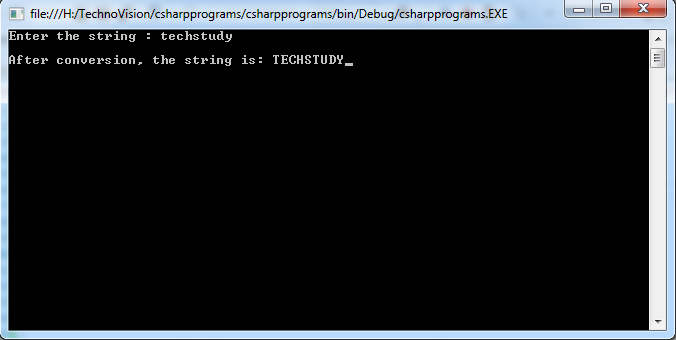 Write a C# program to read a sentence and replace lowercase characters by uppercase and vice-versa