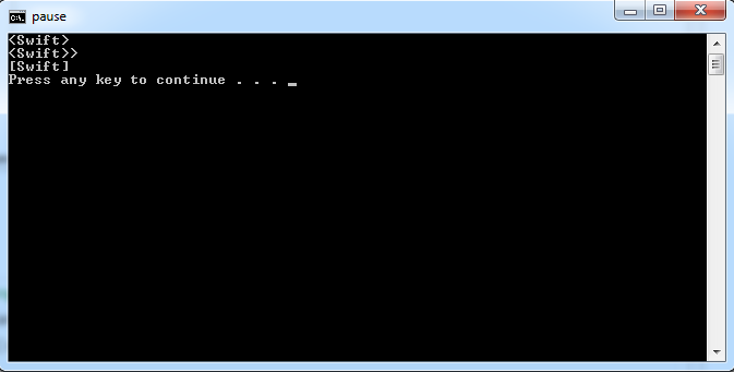 Write a Swift program to insert a given string to another given string where the second string will be in the middle of the first string