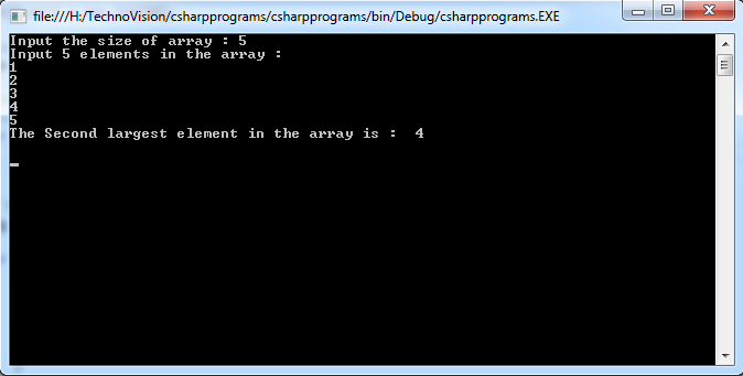 Write a program in C# Sharp to find the second largest element in an array.