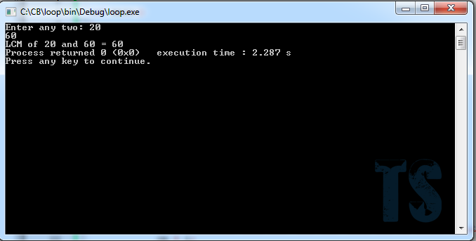 Write C program to find LCM of any two numbers