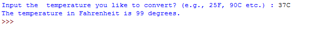 Write a Python program to convert temperatures to and from celsius, fahrenheit