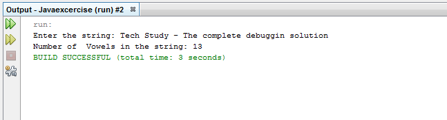 Write a Java method to count all vowels in a string