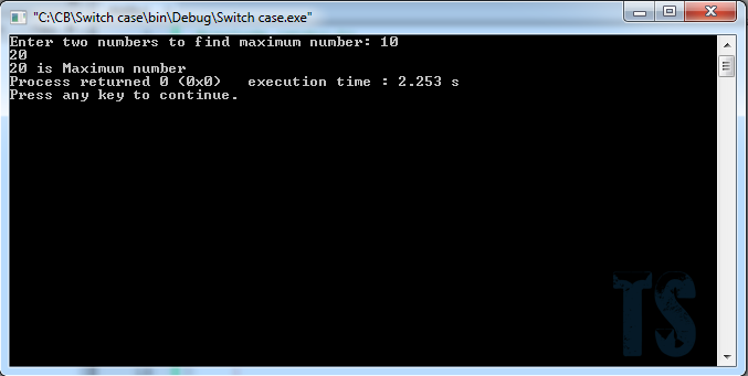 Write C Program to find maximum number using switch case