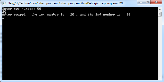 Write a C# program to create a function to swap the values of two integer numbers