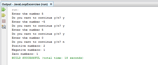 Write a Java program to enter the numbers till the user wants and at the end it should display the count of positive, negative and zeros